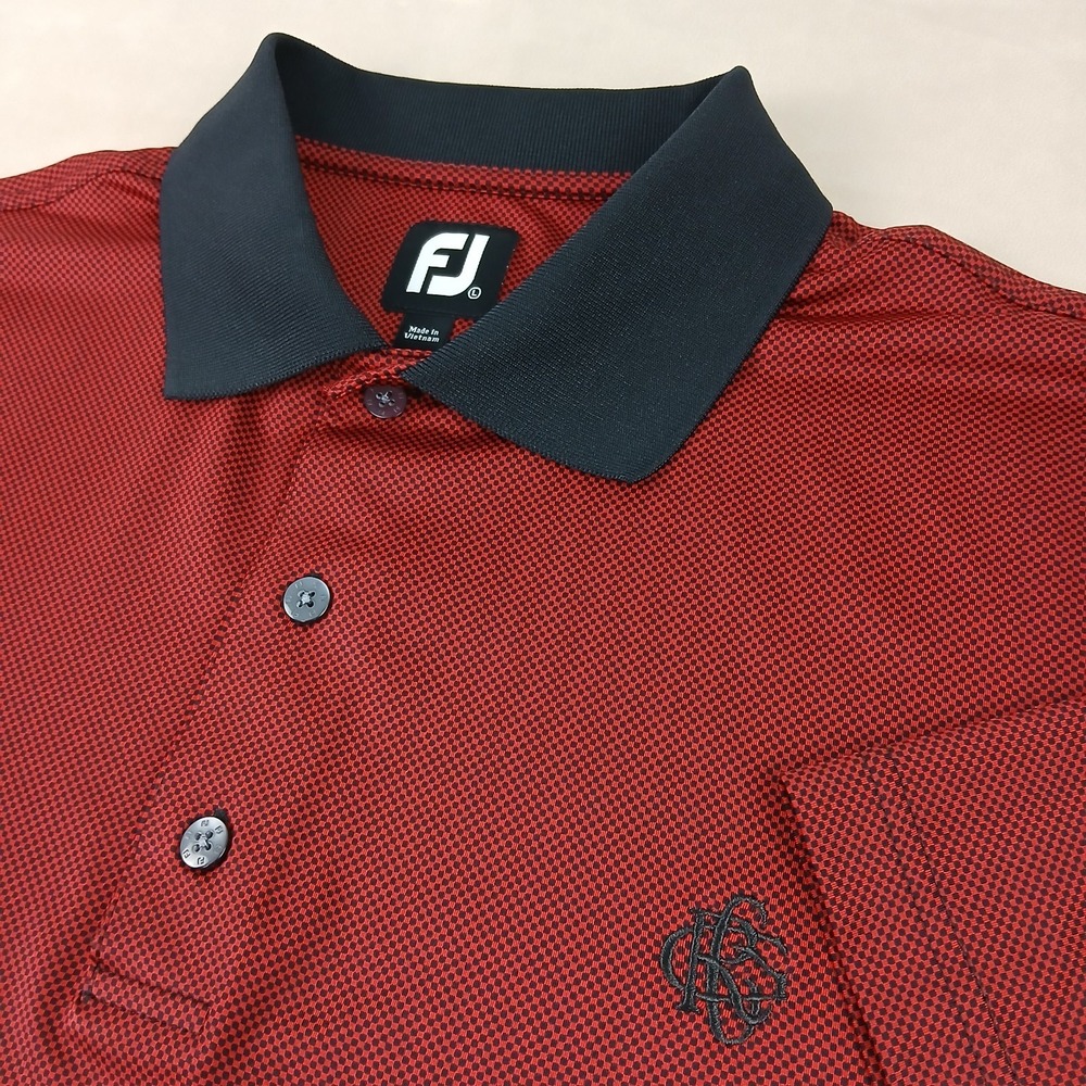 Footjoy Large Mens Polo Shirt Geometric‎ 24x29 Golf FLAW Stretch Performance